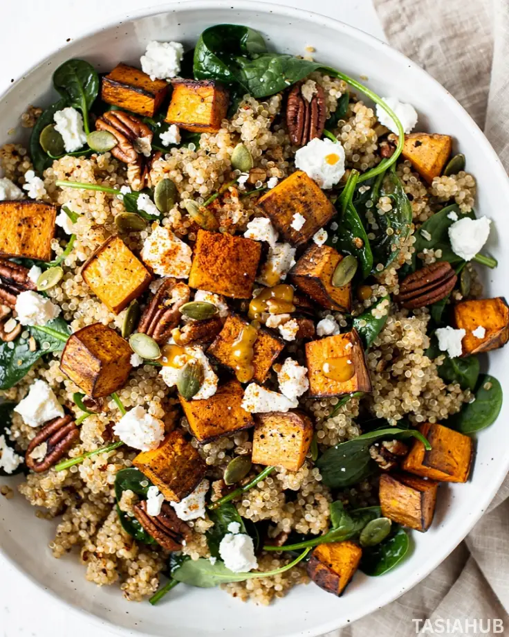 Warm Sweet Potato Quinoa Salad bowl