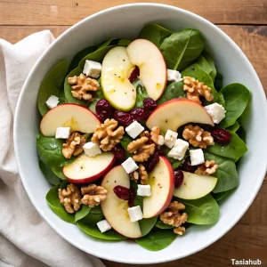 Apple walnut and cranberry spinach salad