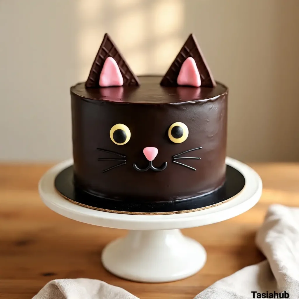 Black cat chocolate cake