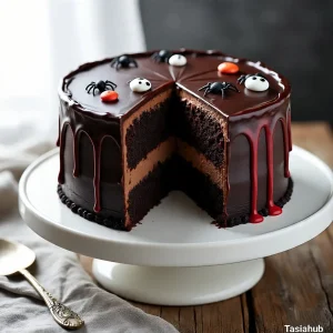 Black velvet Halloween cake