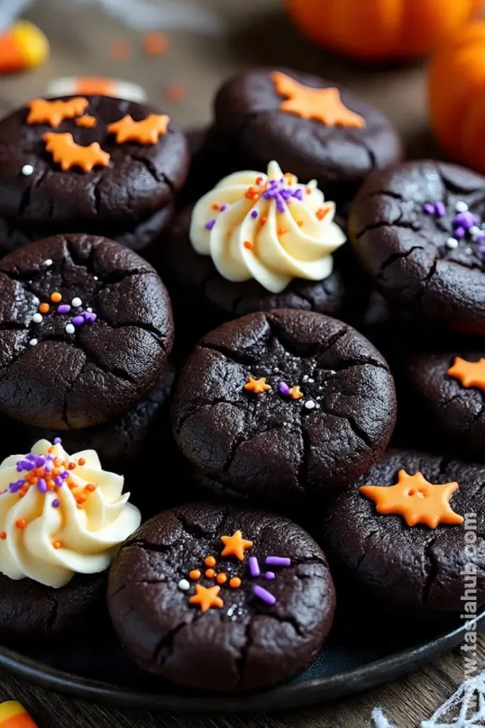 black velvet Halloween cookies