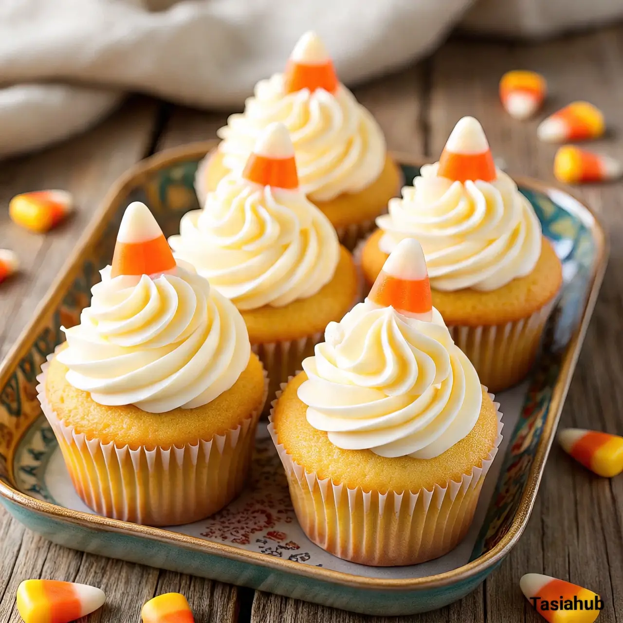 Candy corn cupcakes