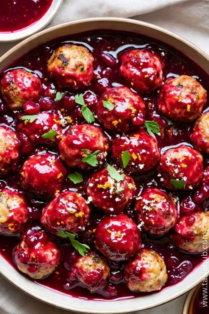 crockpot cranberry turkey meatballs 1