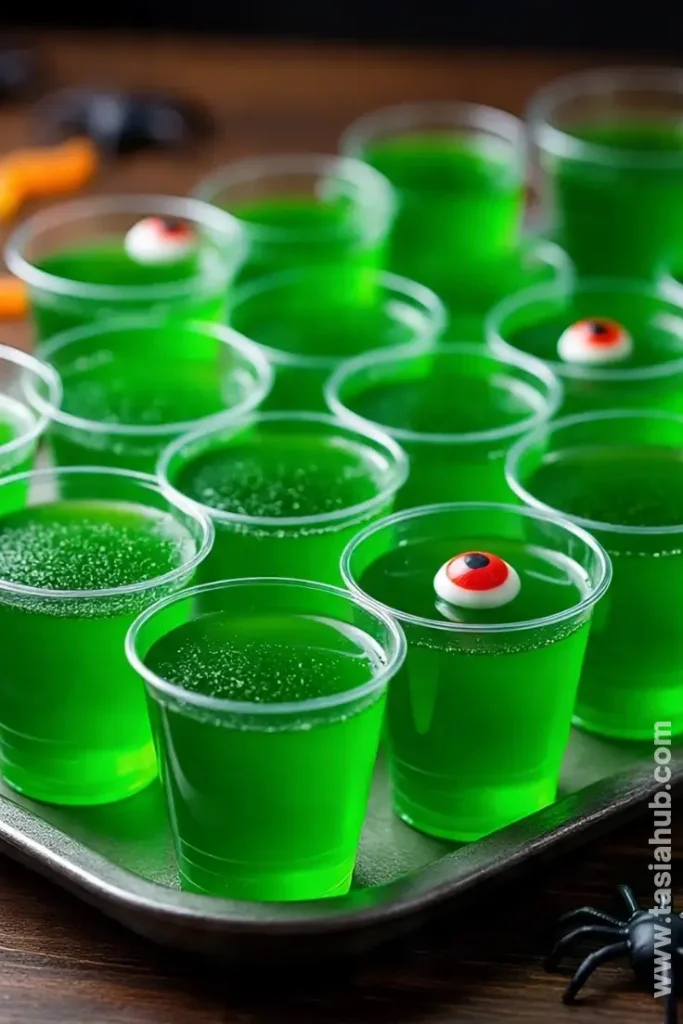 green Halloween jello shots 1