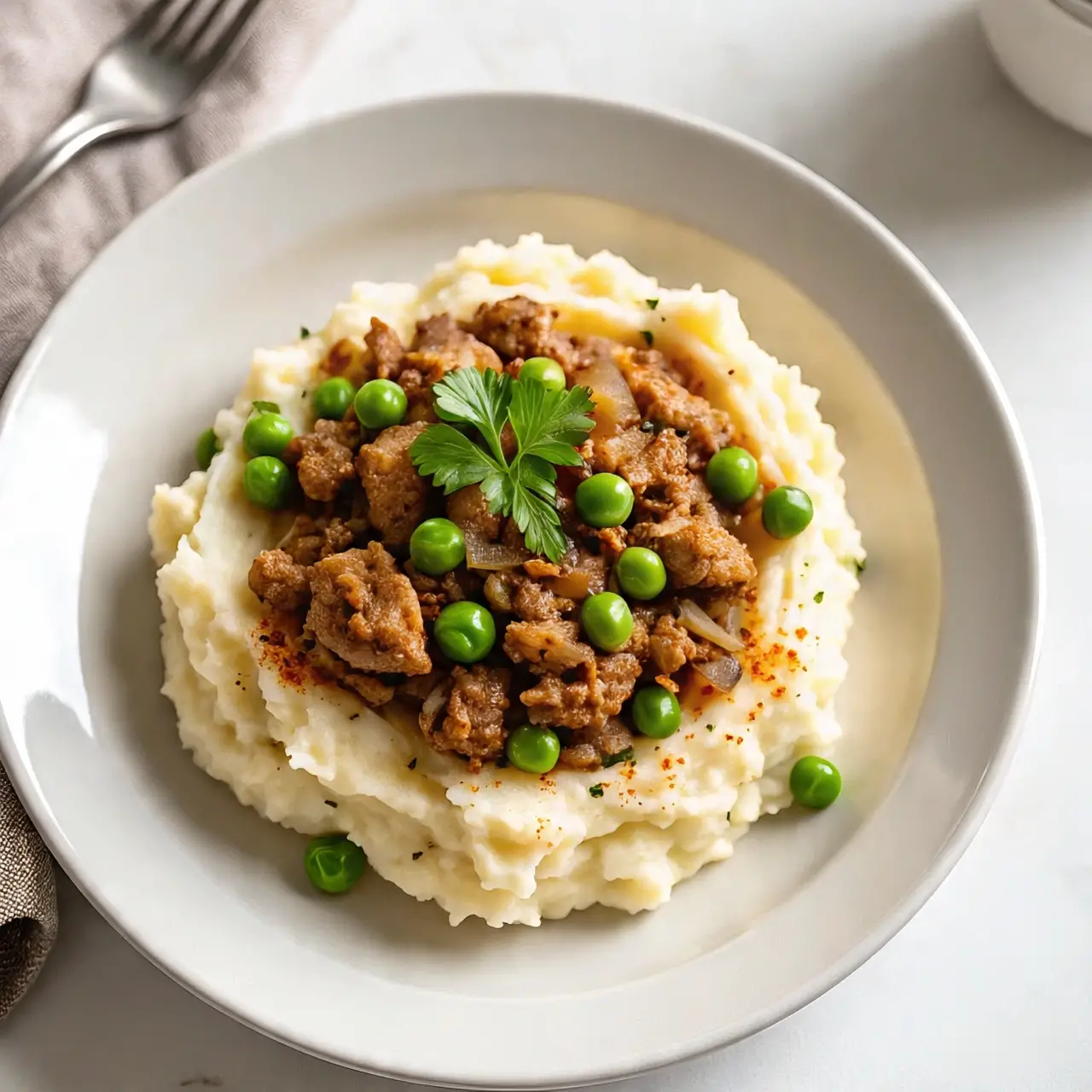 Ground turkey and mashed potatoes