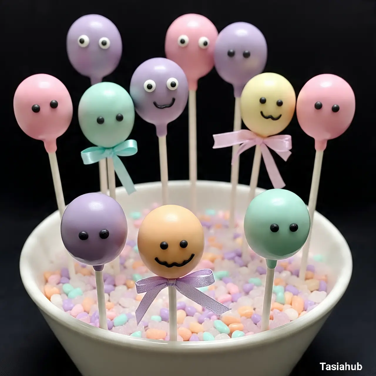 Pastel Halloween cake pops