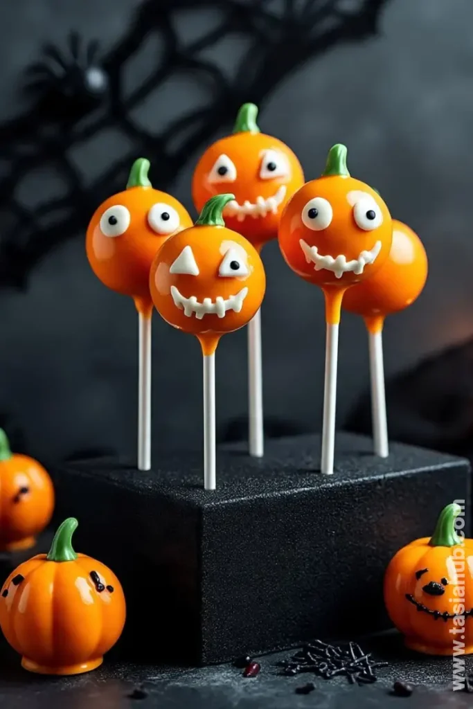 pumpkin Halloween cake pops 1