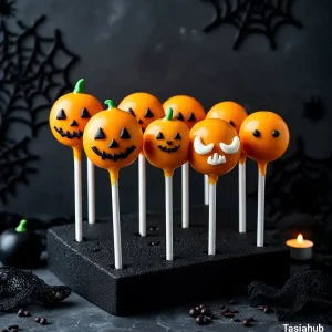 Pumpkin Halloween cake pops