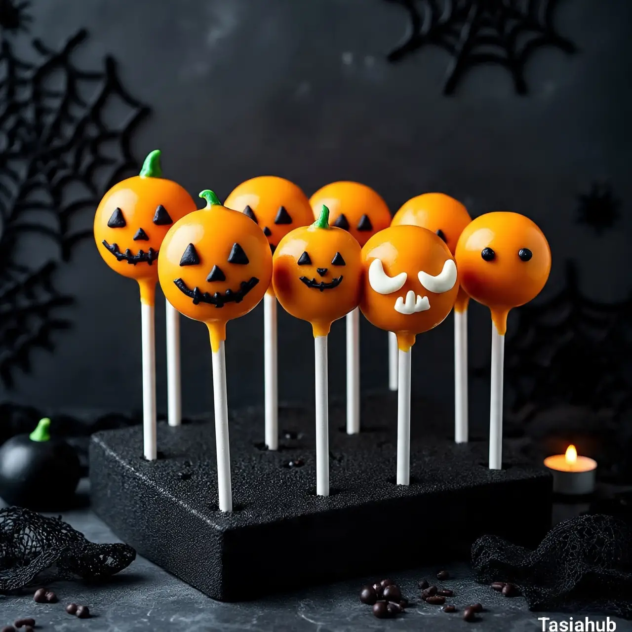 Pumpkin Halloween cake pops