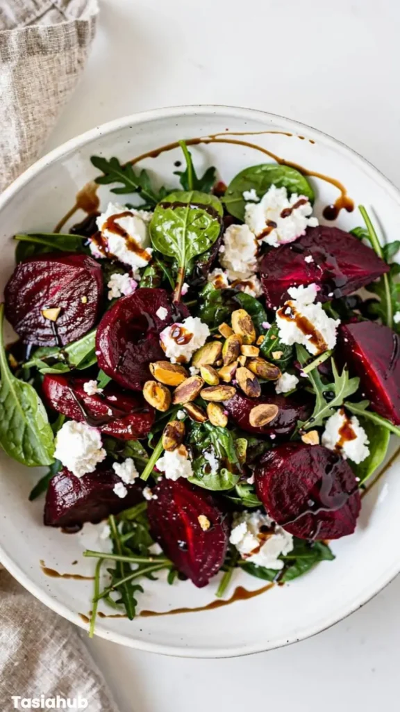 roasted Beet Pistachio Goat Cheese Salad