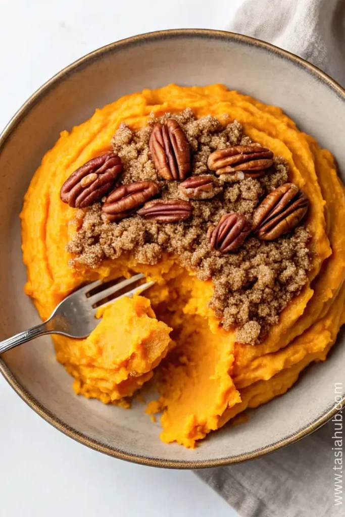 southern maple sweet potato casserole dish