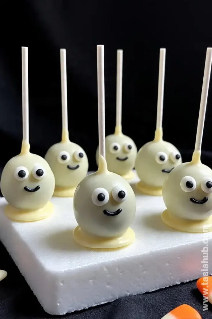 spooky ghost cake pops