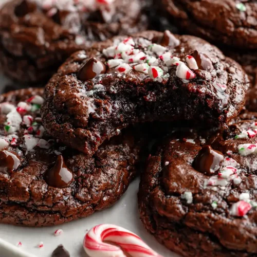 christmas peppermint brownie cookies