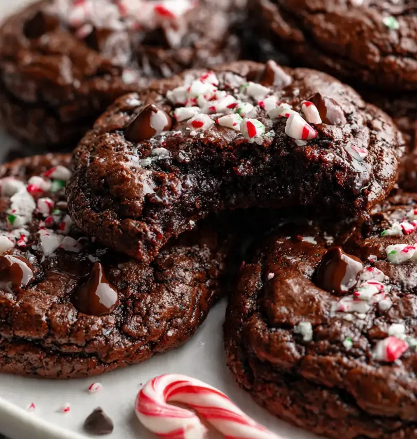 christmas peppermint brownie cookies