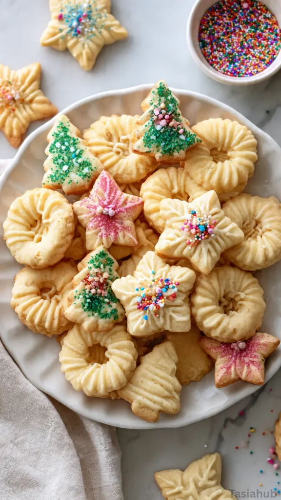 Christmas spritz cookies