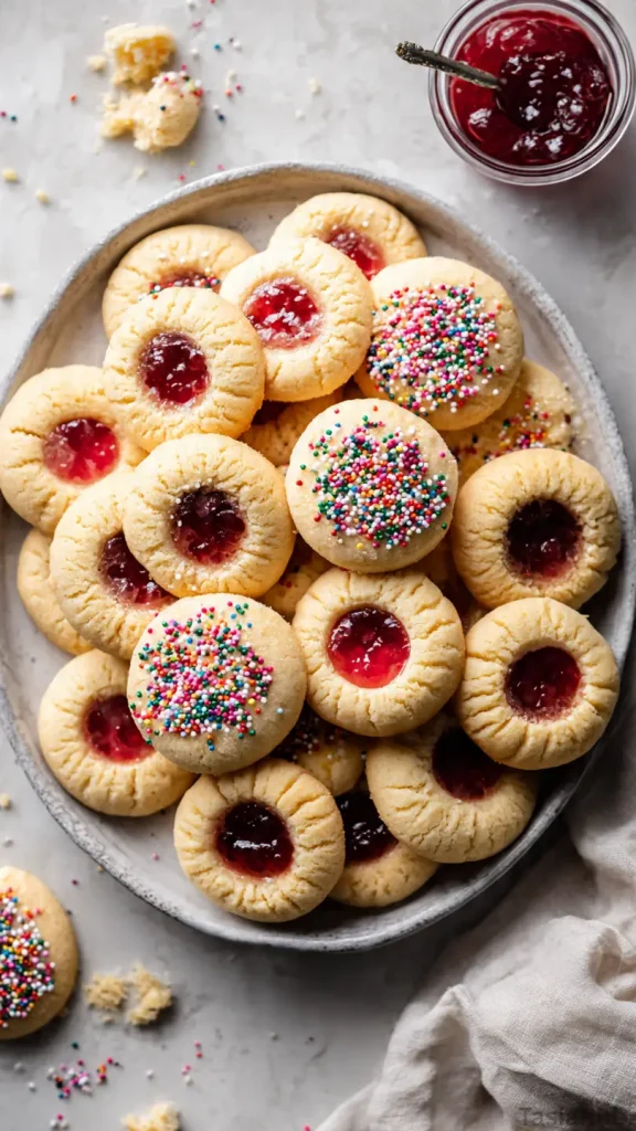 Christmas thumbprint cookies