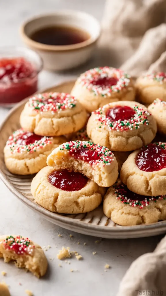 Christmas thumbprint cookies recipe