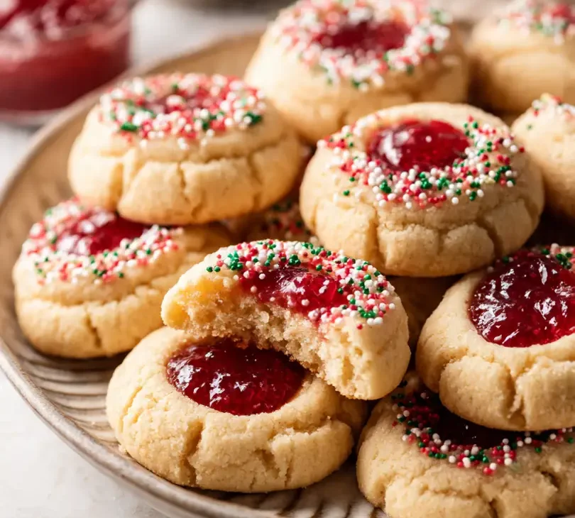 christmas thumbprint cookies