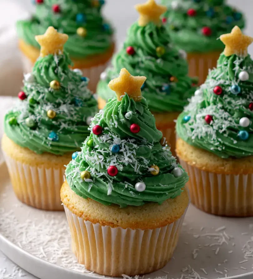christmas tree cupcakes