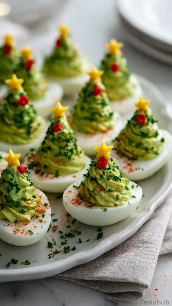 Christmas tree deviled eggs