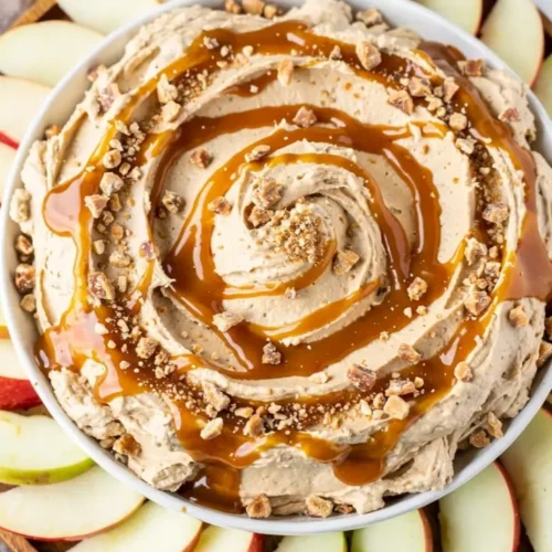 Cream Cheese Caramel Apple Dip bowl