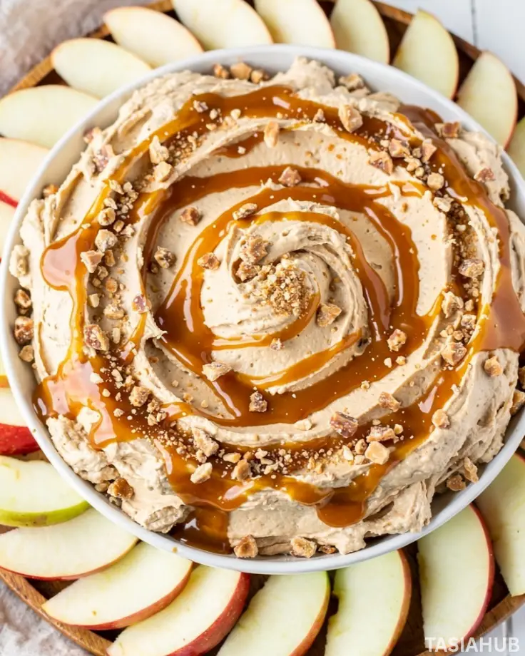 Cream Cheese Caramel Apple Dip bowl
