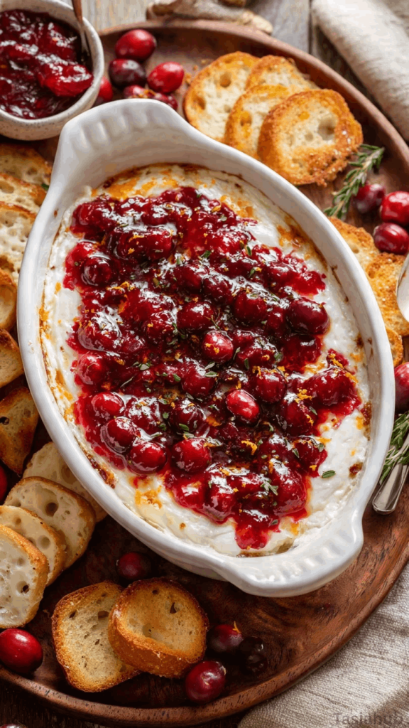 baked cranberry cream cheese dip