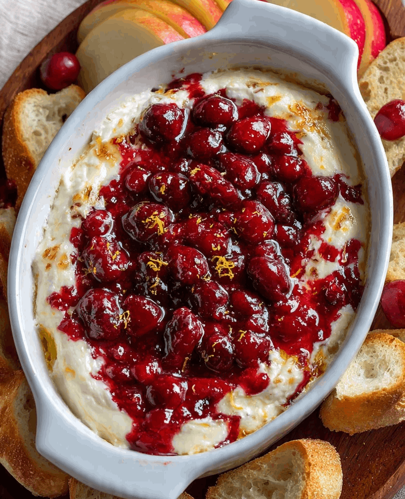 baked cranberry cream cheese dip