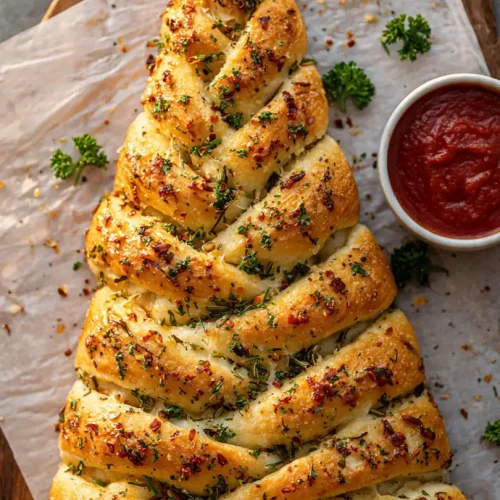 cheesy pull-apart christmas tree bread