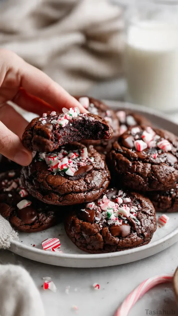 chocolate chip peppermint Christmas cookies