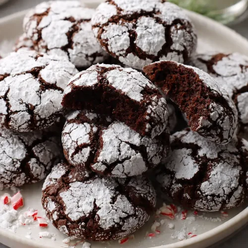 chocolate peppermint crinkle cookies