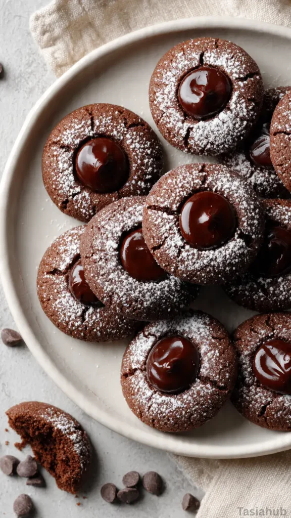 chocolate thumbprint cookies