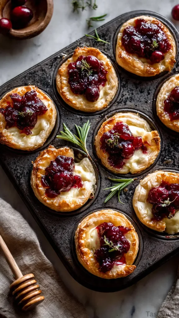 cranberry brie bites puff pastry
