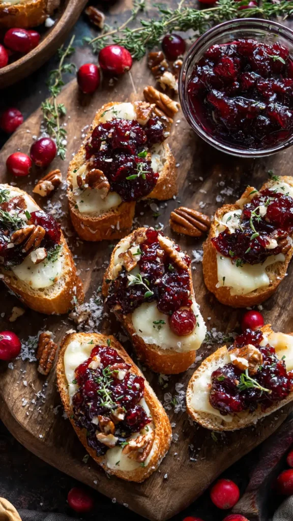 cranberry brie crostini