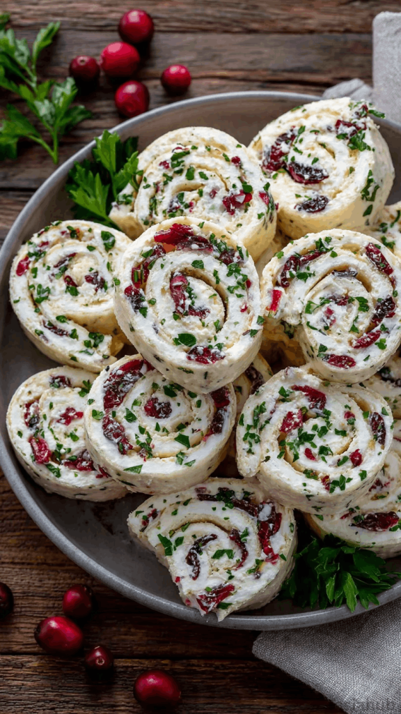 cranberry feta pinwheels