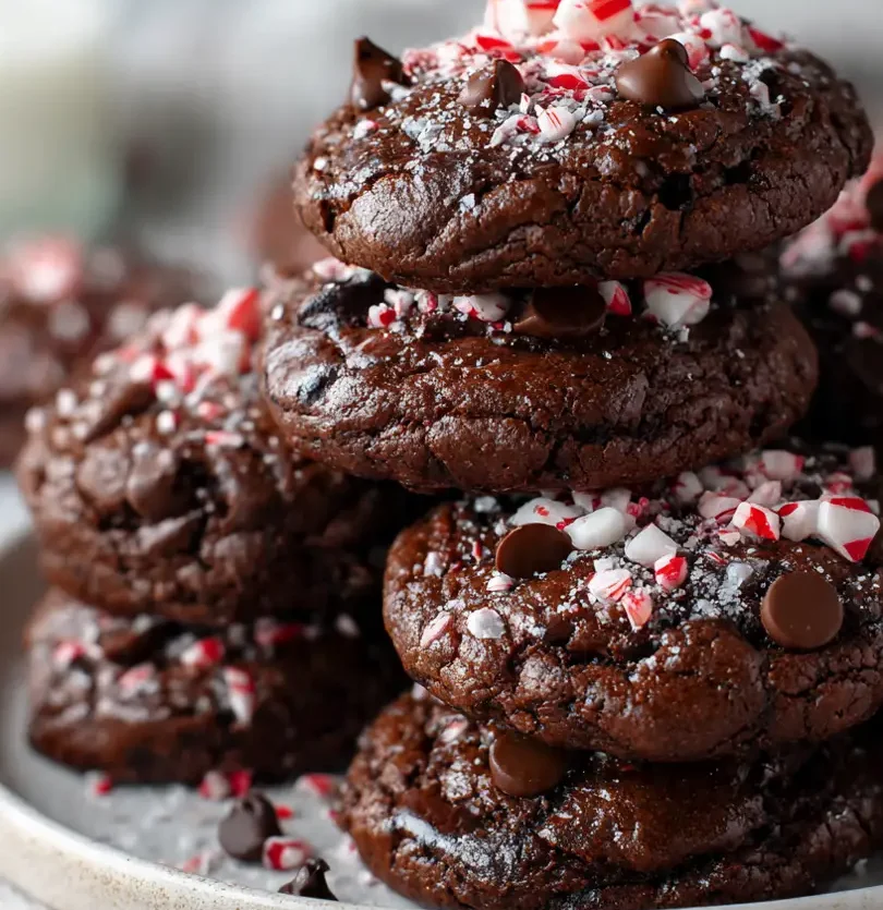 double chocolate peppermint christmas cookies