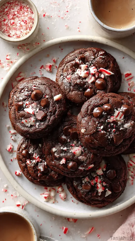 double chocolate peppermint cookies