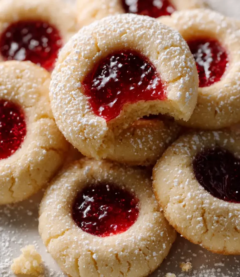 gluten free christmas thumbprint cookies