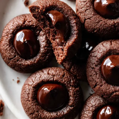 gluten free chocolate thumbprint christmas cookies