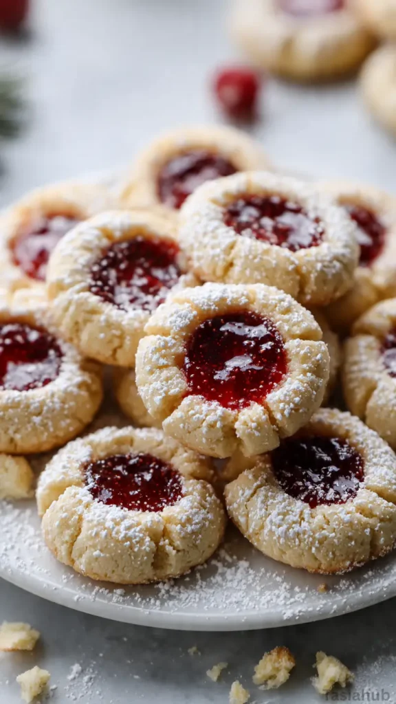 gluten free Christmas thumbprint cookies