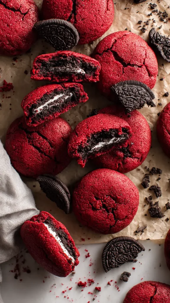 red velvet Oreo cookies