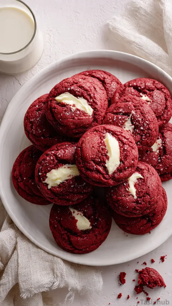red velvet cookies with cream cheese fill