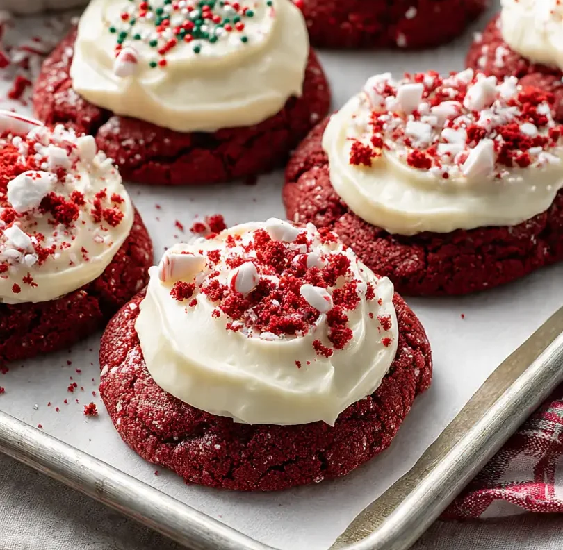 red velvet cookies with cream cheese frosting