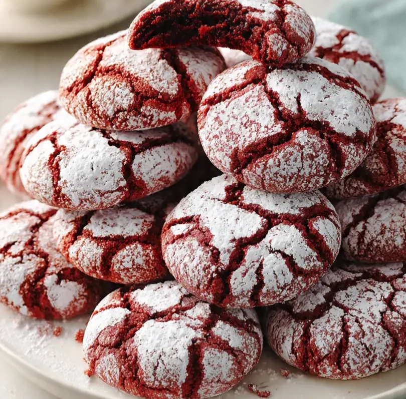 red velvet crinkle cookies