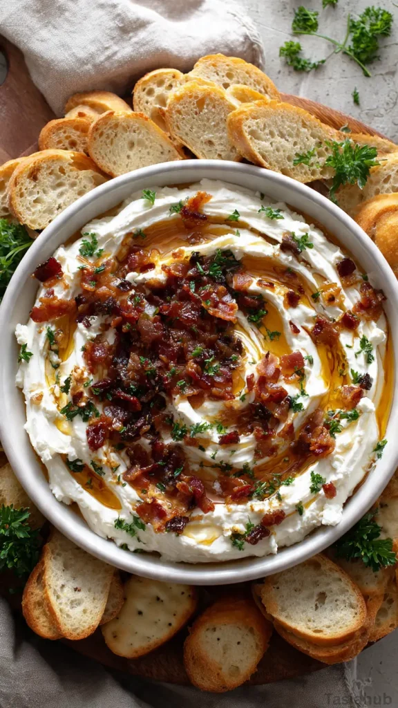 whipped goat cheese with bacon dates