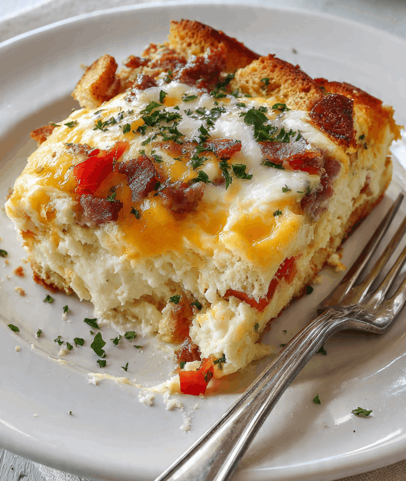 Cheesy Christmas Breakfast Casserole