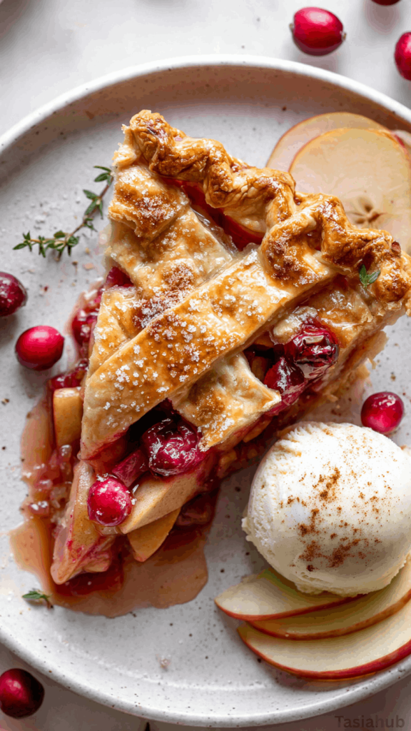 Christmas cranberry apple pie
