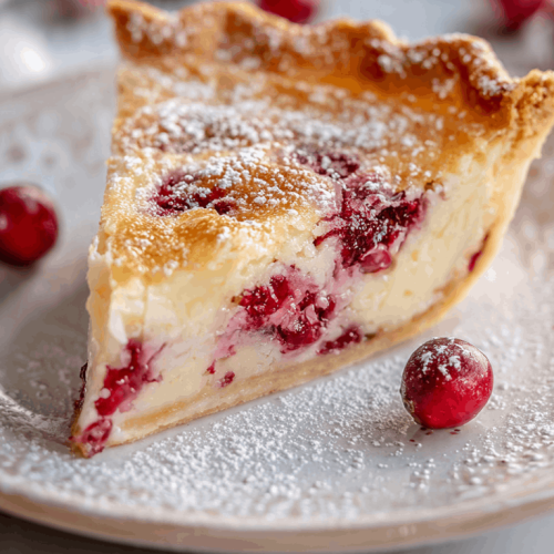 christmas cranberry custard pie