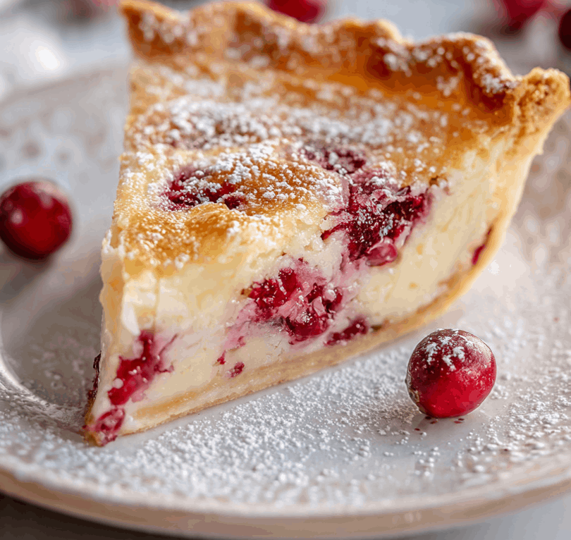 Christmas Cranberry Custard Pie