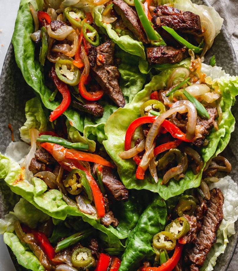 Keto Philly Cheesesteak Lettuce Wraps